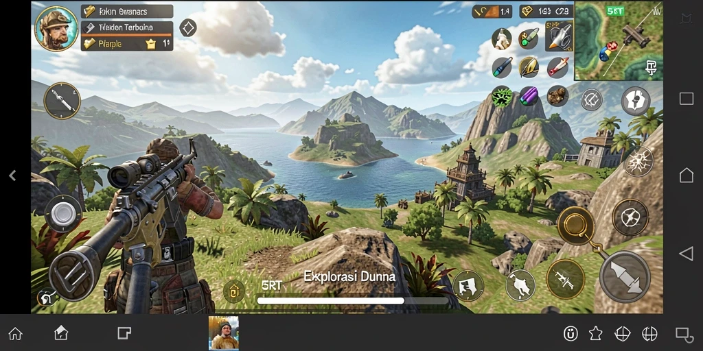 Tampilan gameplay 5RT menampilkan ekosistem dinamis dunia terbuka.