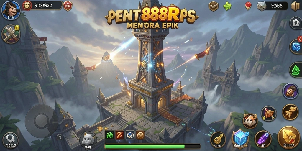 Tampilan gameplay menarik dari 888R dalam aksi Tower Defense.