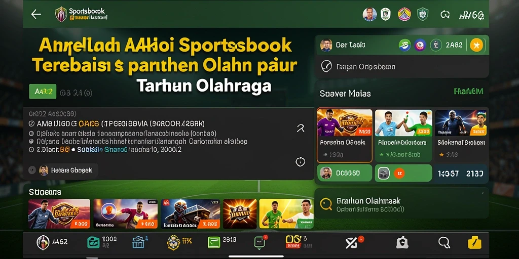 Tampilan gameplay AA62 dengan berbagai pilihan taruhan olahraga.