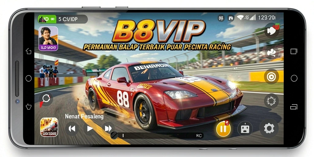Tampilan gameplay B8VIP yang seru dan menegangkan di trek balap.