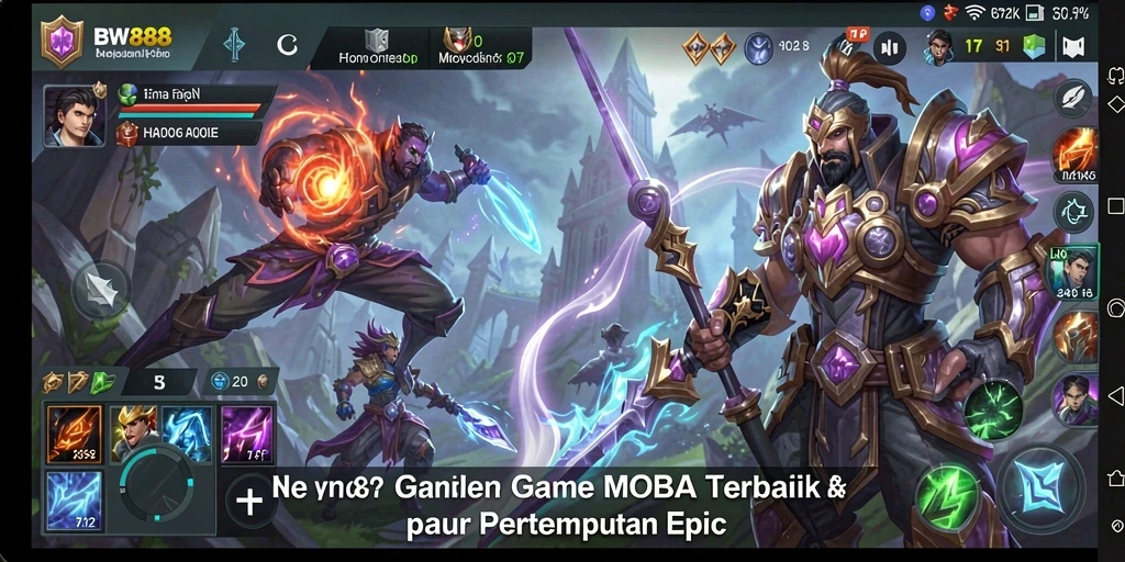 Tampilan gameplay MOBA yang menarik dan dinamis di BW888.