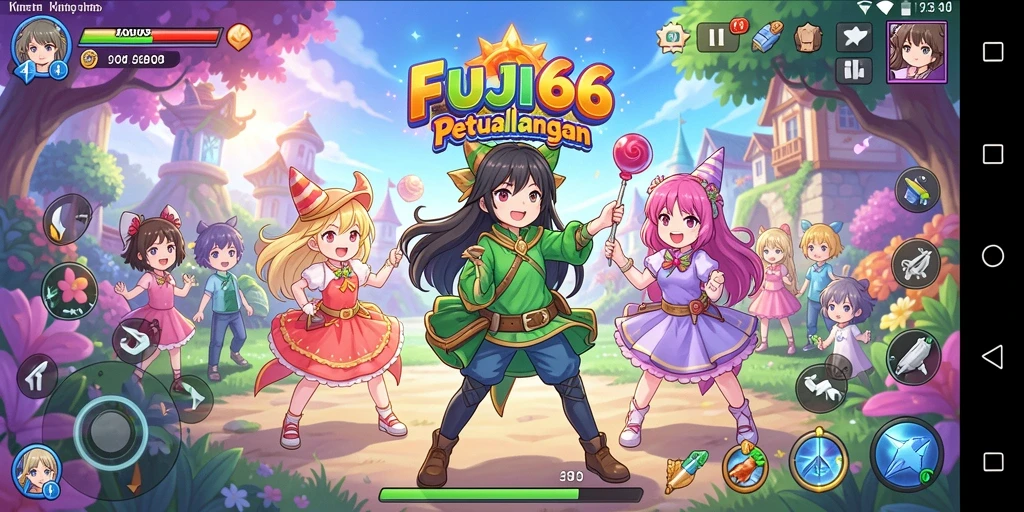 Tampilan gameplay yang menampilkan aksi karakter Anime yang dinamis.