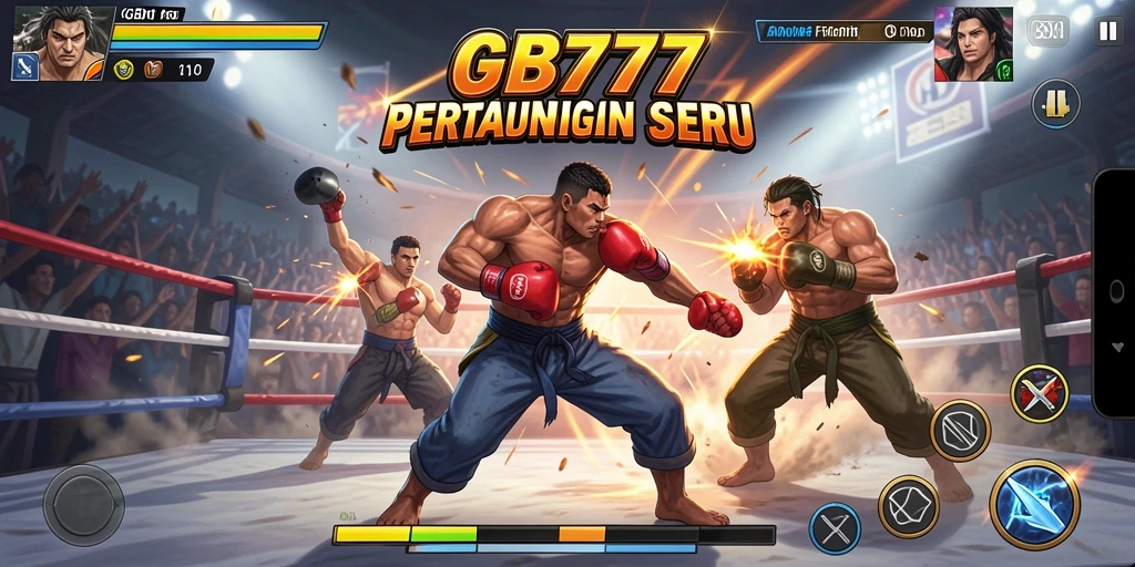 Tampilan aksi dari gameplay pertarungan di GB777.