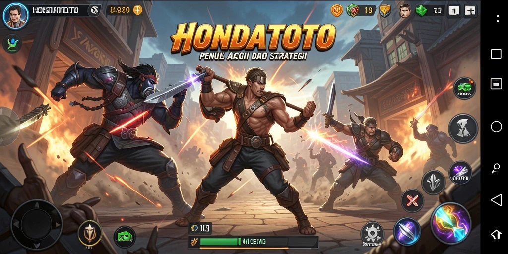 Gameplay HONDATOTO menampilkan aksi pertarungan yang seru dan intens.