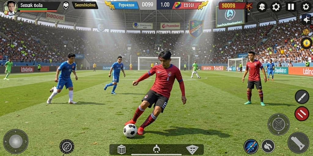 Tampak menarik dari gameplay sepak bola yang seru di ID098.