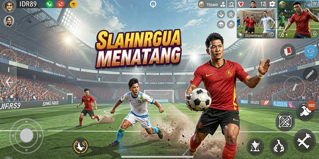 Tampilan gameplay menegangkan dengan aksi olahraga nyata.