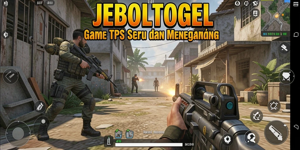 Tampilan gameplay seru JEBOLTOGEL di arena pertarungan TPS.