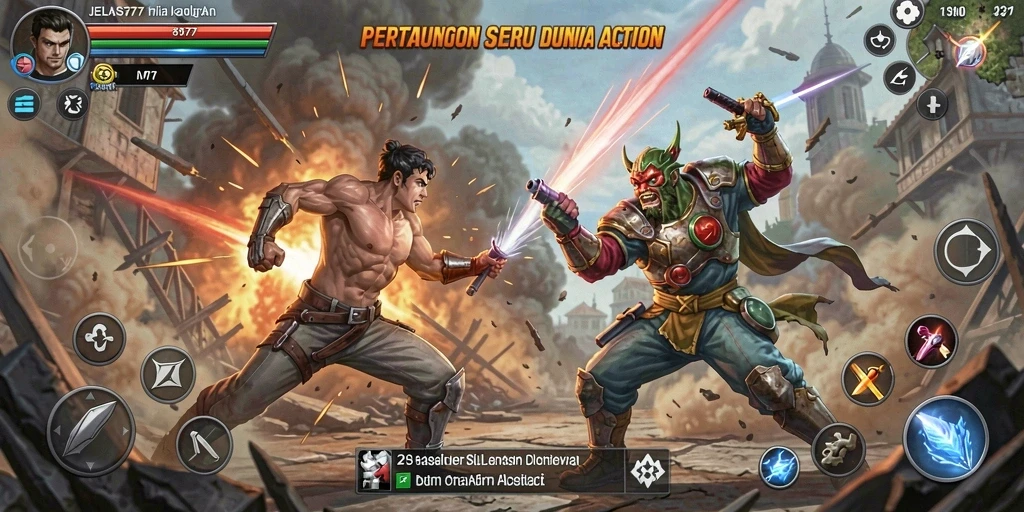 Screenshot JELAS777 menampilkan pertarungan seru dengan grafis menawan.