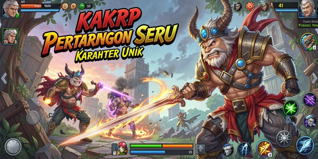 Tampilan gameplay KAKRP yang intens dalam pertempuran Fighting.