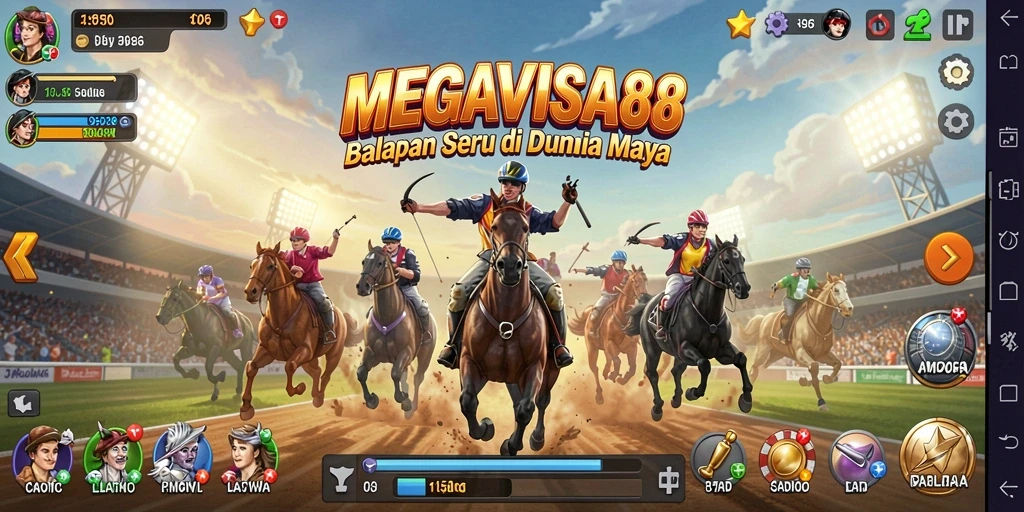 Tangkapan layar MEGAVISA88 menampilkan aksi seru balapan di lintasan.