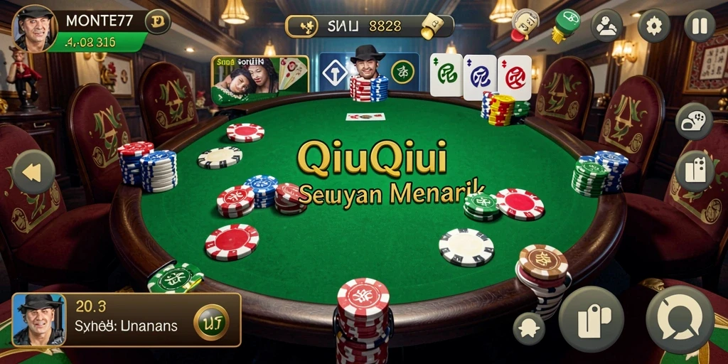 Tampilan gameplay QiuQiu yang menarik di MONTE77.