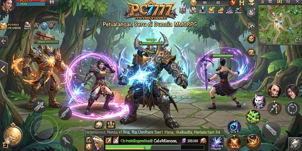 Screenshot gameplay PC777 menampilkan aksi mendebarkan di dunia MMORPG.