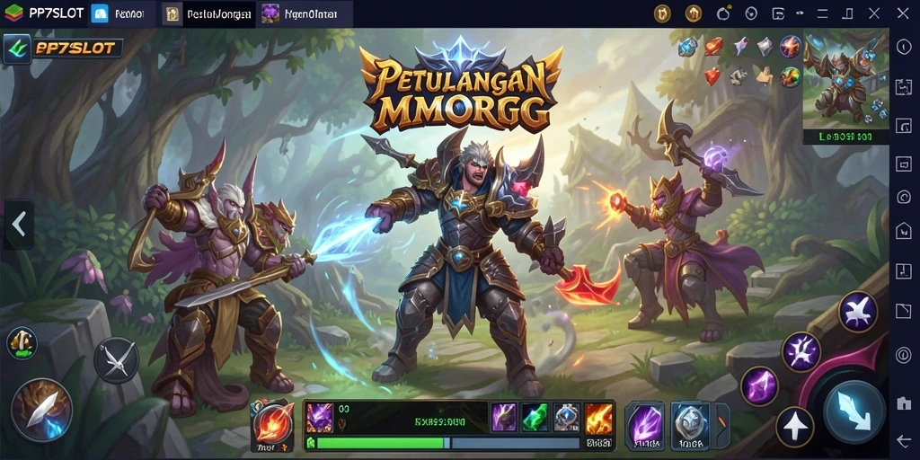 Screenshot gameplay PP7SLOT menampilkan aksi pertempuran seru di dunia MMORPG.