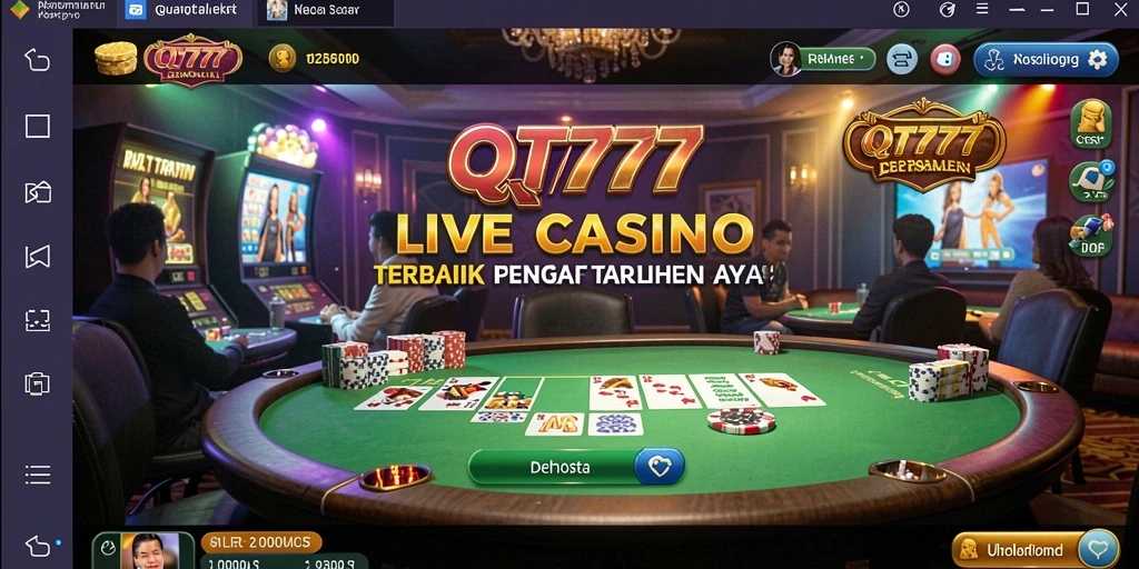 Tampilan gameplay Live Casino di QT777 dengan dealer profesional.