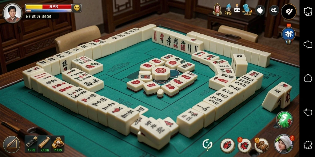 Screenshot gameplay RP8 yang menampilkan serunya permainan Mahjong.