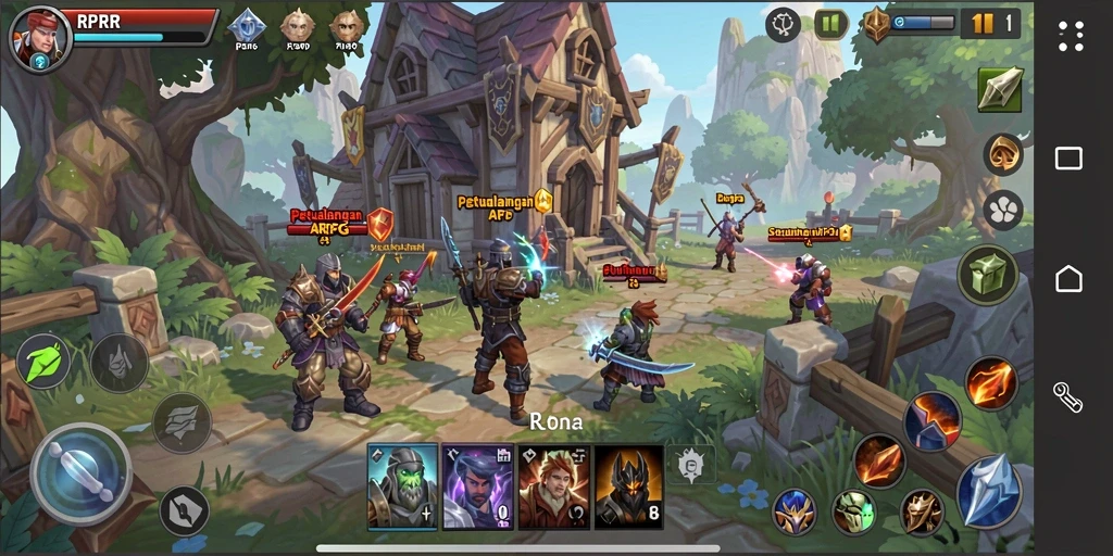 Screenshot menampilkan aksi seru dalam gameplay ARPG RPRR.