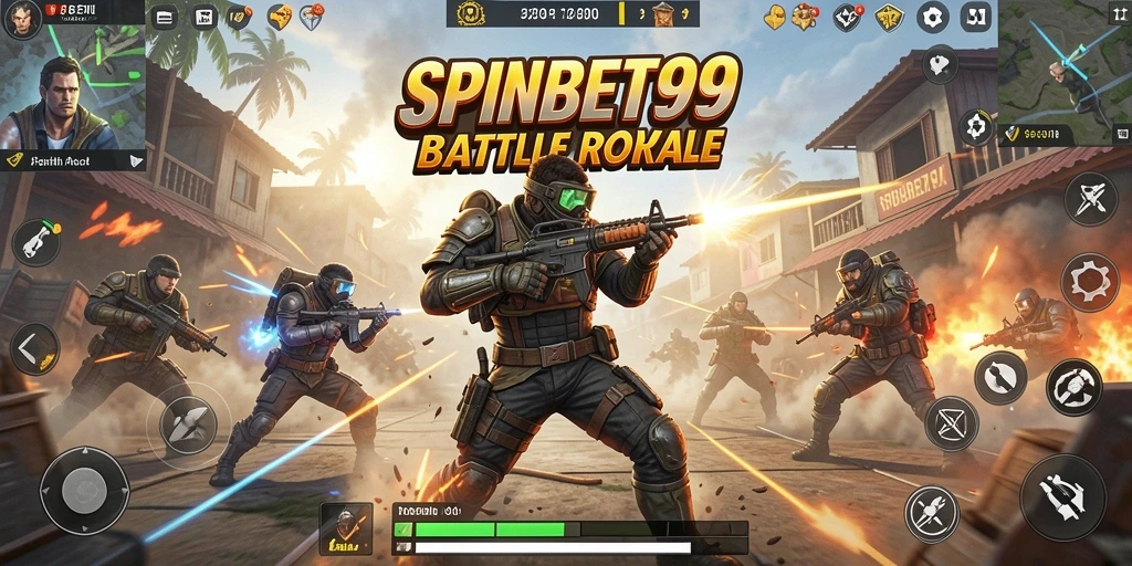 Gameplay seru di SPINBET99 memperlihatkan pertarungan intens Battle Royale.
